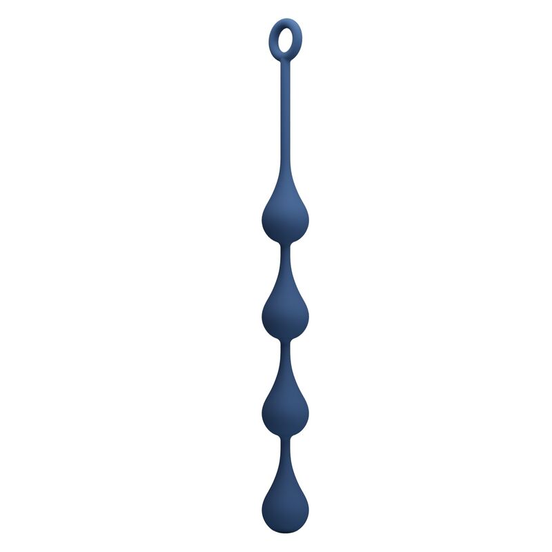 MR PLAY - PERLES ANALES EN SILICONE BLEU, TAILLE L (42,6 CM)