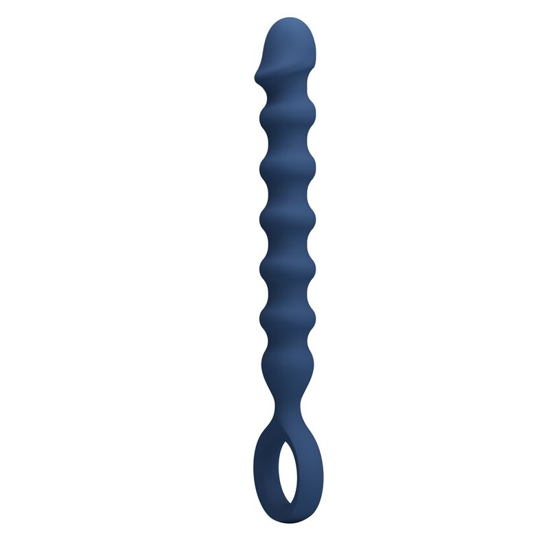 MR PLAY - PERLES ANALES EN SILICONE BLEU ET PLUG ANAL -Ø- 3,4 CM - 28,5 CM