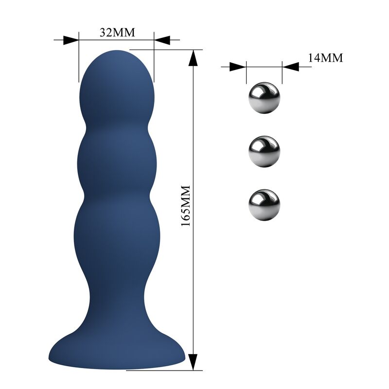 MR PLAY - PLUG ANAL AVEC BILLES MÉTALLIQUES ET VENTOUSE BLEUE
