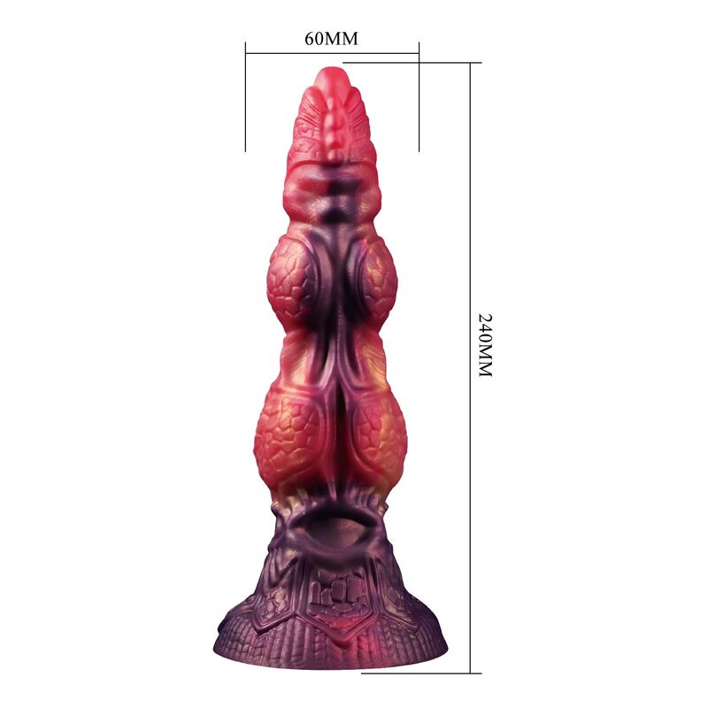POWER MONSTERS - SAVAGE BEASTLORD TRICOLOR FANTASY GODEMICHET EN SILICONE 24 CM Ø 5 CM