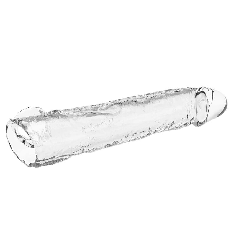 PRETTY LOVE - MANCHON DEXTENSION DE PÉNIS AJUSTABLE 26 CM Ø 4 CM TRANSPARENT