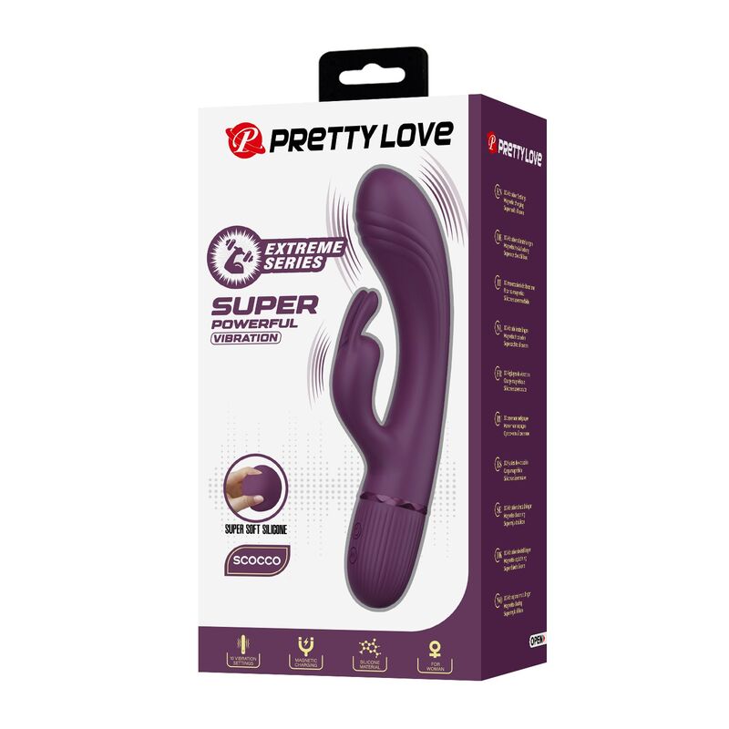 PRETTY LOVE - ROCCO VIBRATEUR LAPIN RECHARGEABLE 10 FONCTIONS VIOLET