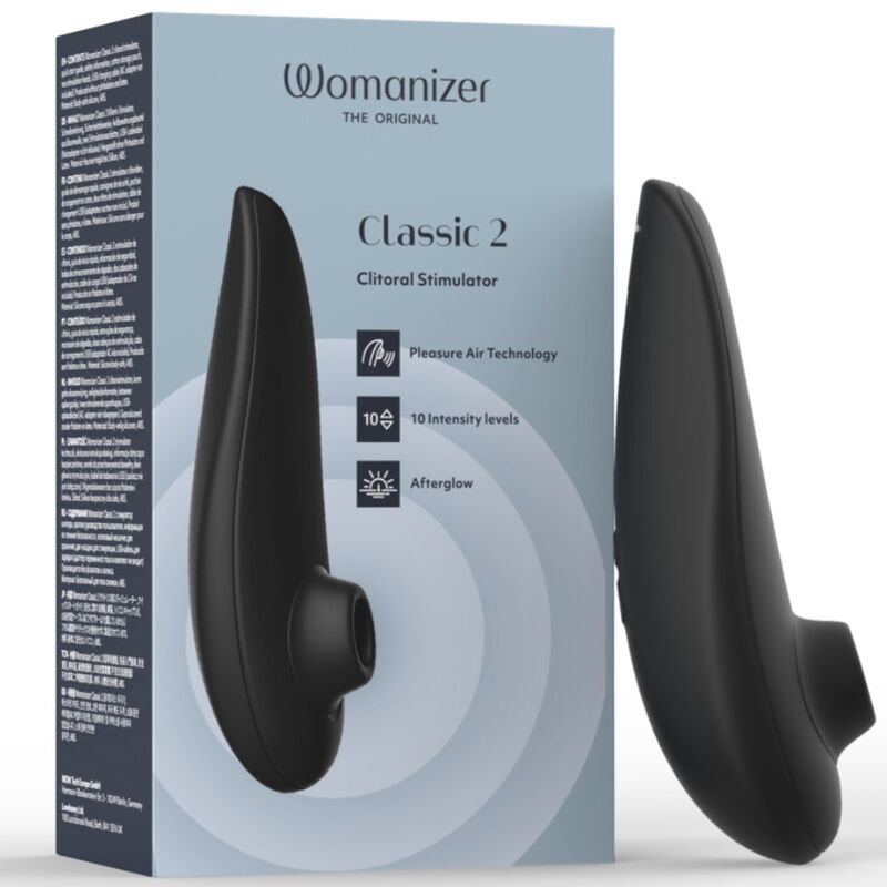 WOMANIZER - STIMULATEUR CLITORIAL À SUCCION CLASSIQUE 2 - 10 NIVEAUX DINTENSITÉ - NOIR
