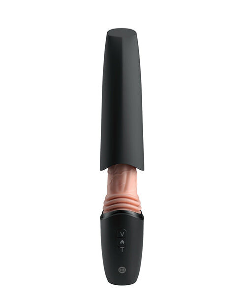 KING COCK PLUS - GODEMICHET EN SILICONE PROFESSIONNEL AVEC ACCÉLÉRATEUR, VIBRATION ET LUMIÈRE CHAUFFANTE 12,7 CM