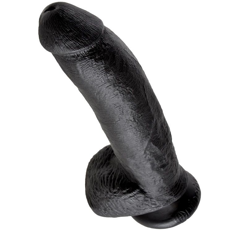 KING COCK - GODE NOIR AVEC BOULES 22.9 CM