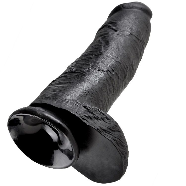 KING COCK - GODE NOIR AVEC BOULES 30.48 CM