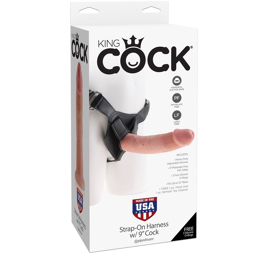 KING COCK - HARNAIS AVEC PÉNIS NATUREL RÉALISTE 22,9 CM