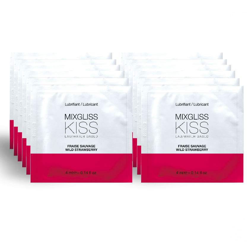 MIXGLISS – LUBRIFIANT BASE DEAU SAVEUR FRAISE 12 UNIDOSE 4 ML