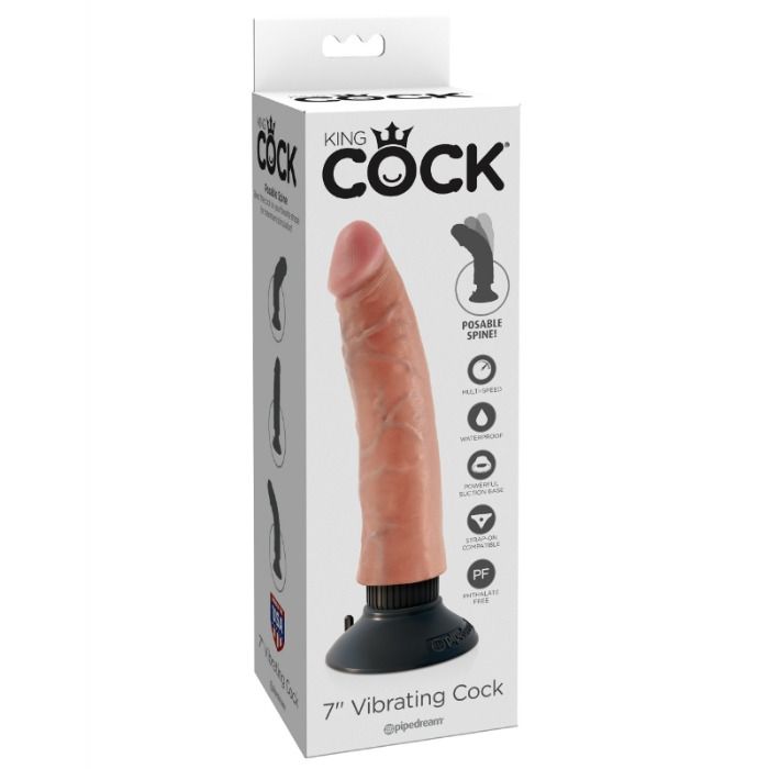 KING COCK – GODE VIBRATEUR 17.78 CM NATUREL