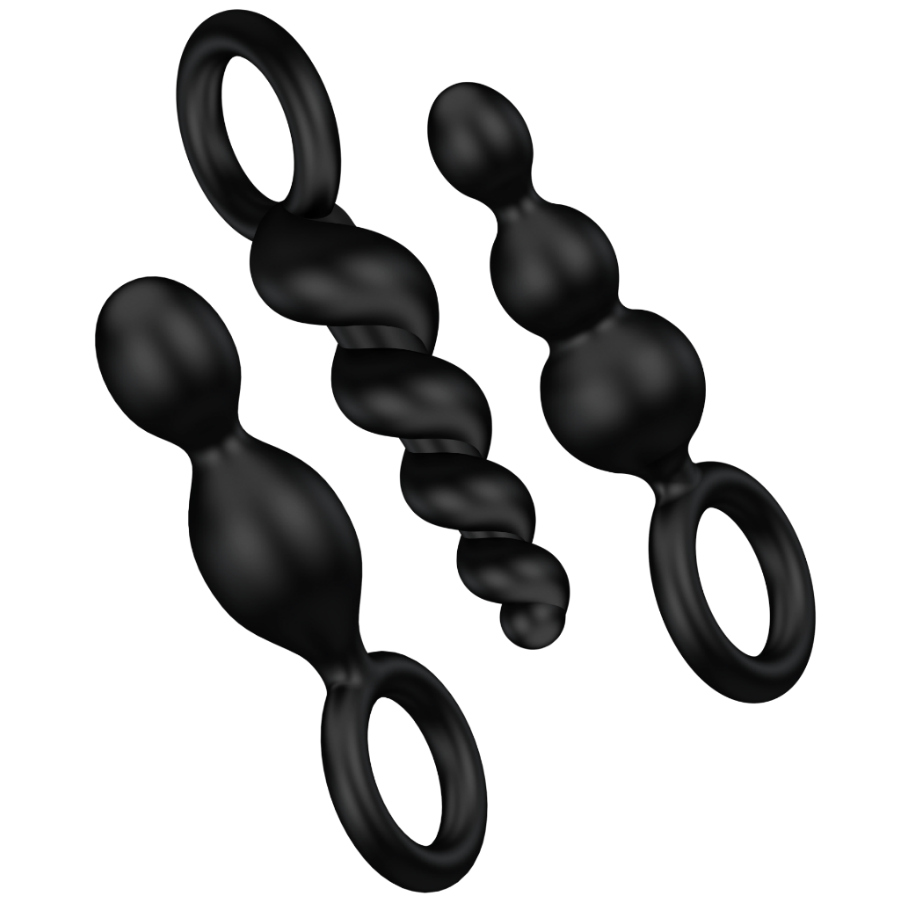 SATISFYER – JEU DE BOUCHONS ANAL 3 PCS NOIR