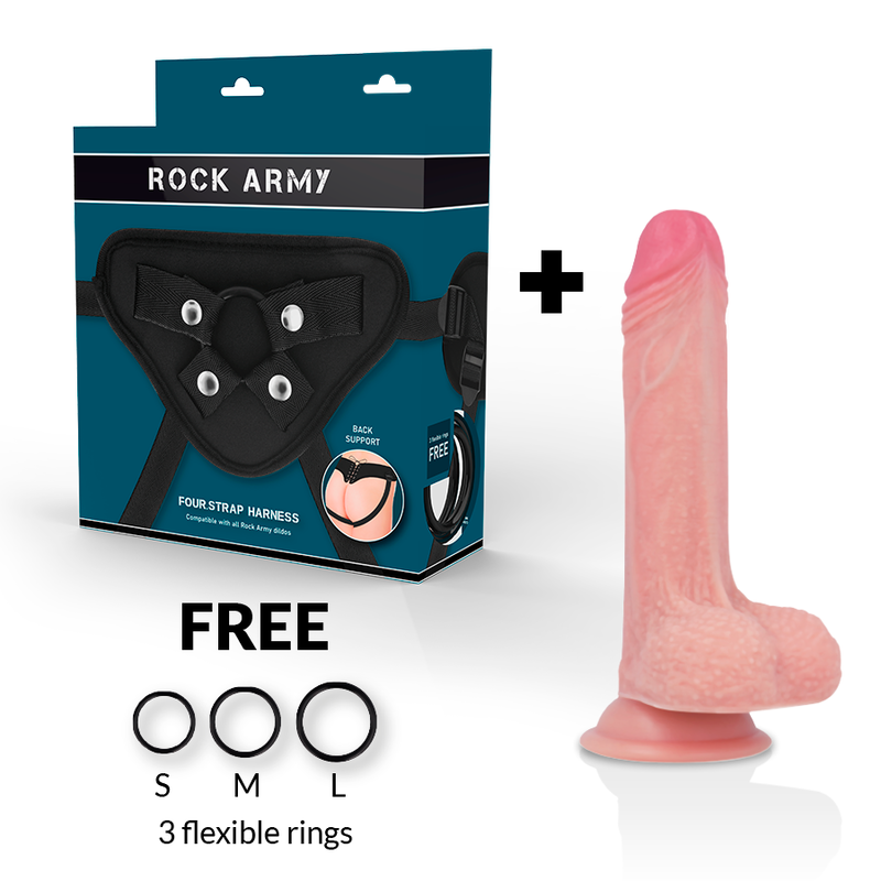ROCKARMY - HARNAIS + SILICONE LIQUIDE PREMIUM MUSTANG REALISTIC 18 CM -O- 4.14 CM